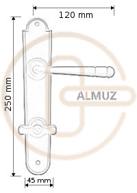 Klamka Berna 2901 z blokadą WC - wymiary